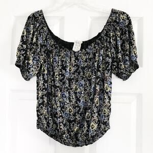 Free People Off The Shoulder Floral Boho Crop Top